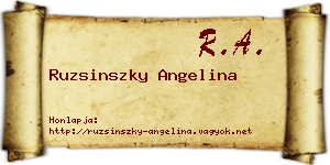 Ruzsinszky Angelina névjegykártya